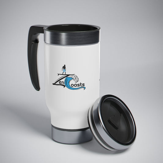 Zen Coasts Stainless Steel Travel Mug with Handle, 14oz